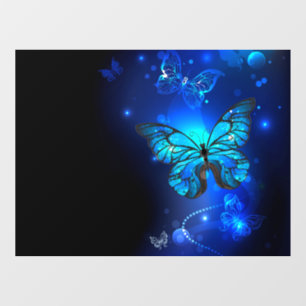 Autocollant Pour Fenêtre Papillon Morpho sur fond sombre