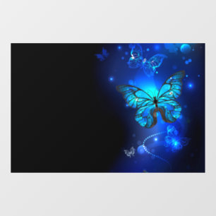 Autocollant Pour Fenêtre Papillon Morpho sur fond sombre