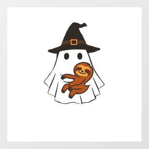 Autocollant Pour Fenêtre Paresseux Halloween Fantôme Sorcière Chapeau Amour