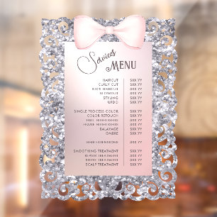 Autocollant Pour Fenêtre Parties scintillant Argent - Menu Services Bow ros