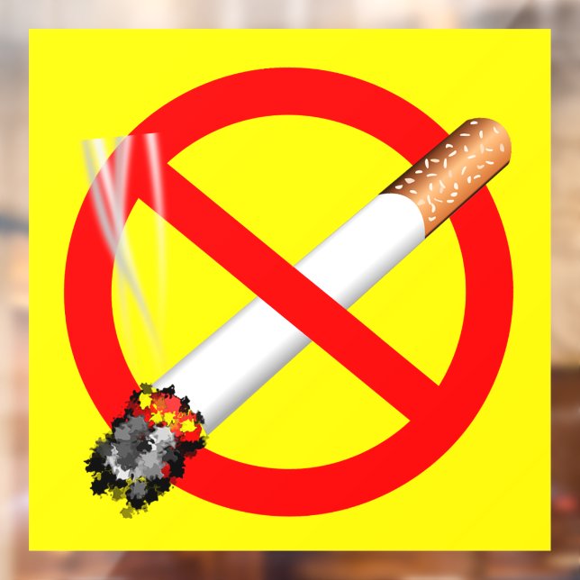 Autocollant Pour Fenêtre (Pas De Cigarettes) Pas De Étiquette Fumeur (Feuille 2)