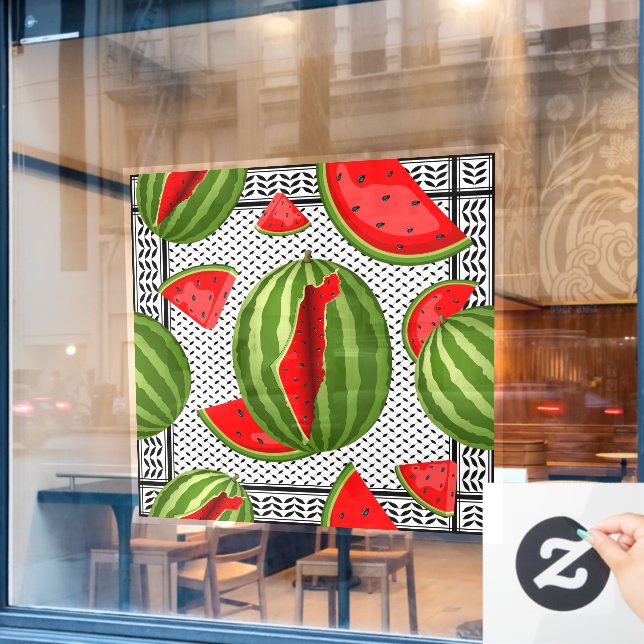 Autocollant Pour Fenêtre Pastèque Palestine - Slice (Fenêtre de café)