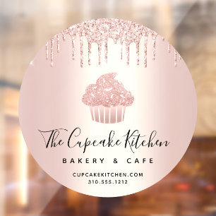 Autocollant Pour Fenêtre Pâtisserie Boulangerie Cupcake Café Gouttes de Pai