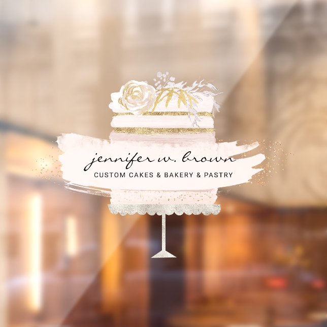 Autocollant Pour Fenêtre Pâtisserie Boulangerie Gâteau Pailleté (Feuille 2)