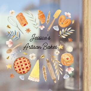 Autocollant Pour Fenêtre Pâtisserie Boulangerie Sur-Mesure Aquarelle