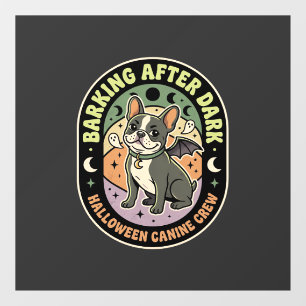 Autocollant Pour Fenêtre Patrouille de nuit de Halloween French Bulldog