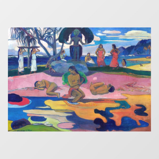 Autocollant Pour Fenêtre Paul Gauguin - Jour du Dieu / Mahana no atua (Feuille)
