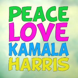 Autocollant Pour Fenêtre Peace Love Kamala Harris Cute Election