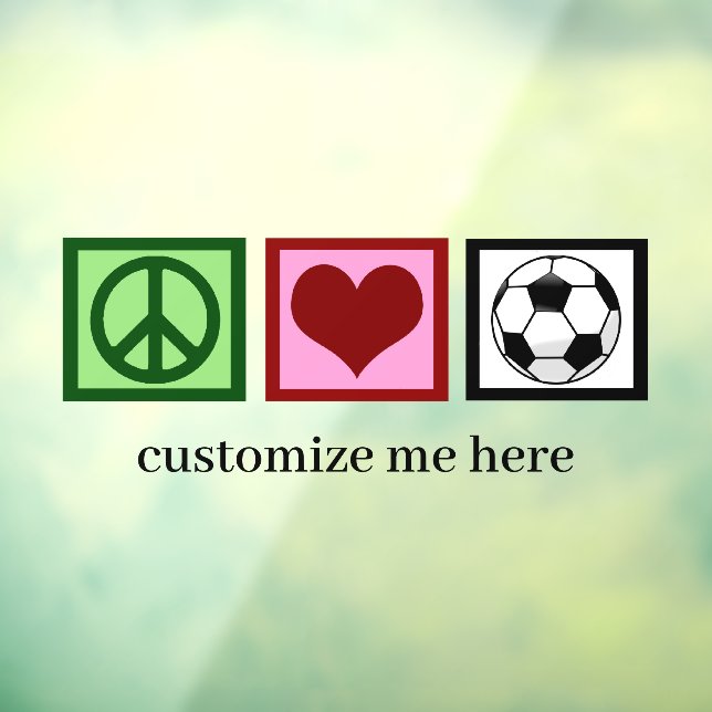 Autocollant Pour Fenêtre Peace Love Soccer Joueur Football personnalisé (Feuille 3)