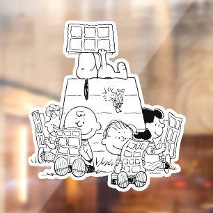 Autocollant Pour Fenêtre Peanuts Gang Lecture Comics