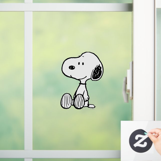 Autocollant Pour Fenêtre PEANUTS | Snoopy on Black White Comics (Maison)