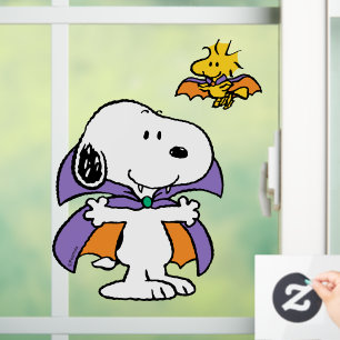 Autocollant Pour Fenêtre Peanuts Snoopy Woodstock Vampire Halloween