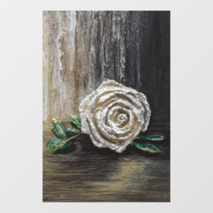 Autocollant Pour Fenêtre Peinture acrylique Rose Blanche