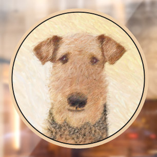 Autocollant Pour Fenêtre Peinture Airedale Terrier - Cute Original Art