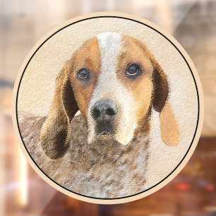 Autocollant Pour Fenêtre Peinture américaine anglaise sur pilon - Chien Art