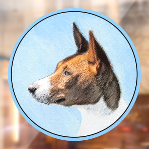 Autocollant Pour Fenêtre Peinture Basenji - Belle Art Original