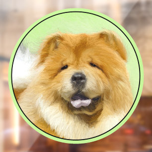 Autocollant Pour Fenêtre Peinture Chow Chow - Joli art original chien