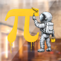 Peinture d'astronaute cool Symbole Pi Jour de Pi 