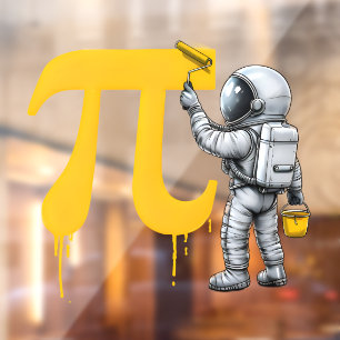 Autocollant Pour Fenêtre Peinture d'astronaute cool Symbole Pi Jour de Pi 