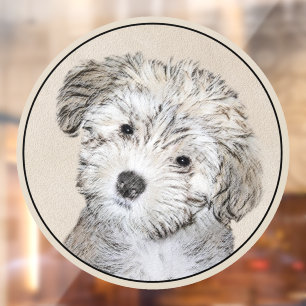 Autocollant Pour Fenêtre Peinture de chiot Havanais - Art original de chien