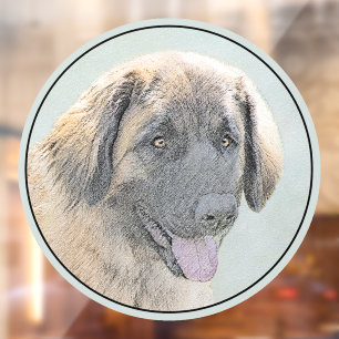 Autocollant Pour Fenêtre Peinture de Leonberger - Art de chien original mig