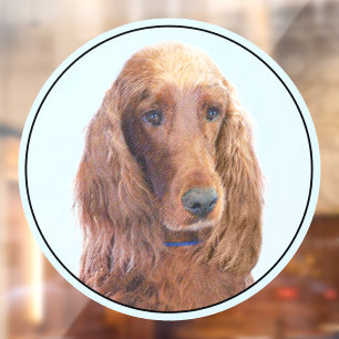 Autocollant Pour Fenêtre Peinture de Setter irlandais - Joli art original d