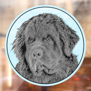 Autocollant Pour Fenêtre Peinture de Terre-Neuve - Cute Original Chien Art