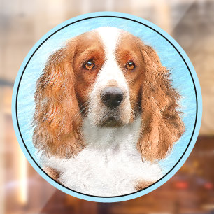 Autocollant Pour Fenêtre Peinture d'espagnol Welsh Springer - Art original