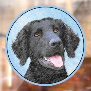 Autocollant Pour Fenêtre Peinture Retriever recouverte de boue - Art Chien