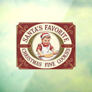 Autocollant Pour Fenêtre Père Noël Favoris de Noël biscuits fins