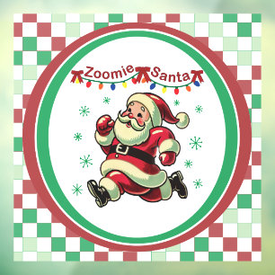 Autocollant Pour Fenêtre Père Noël Zoomie Noël
