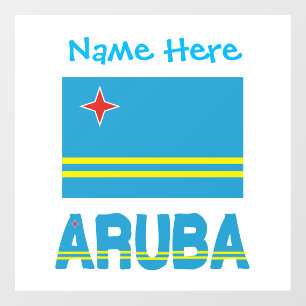 Autocollant Pour Fenêtre Personnalisation bleue du drapeau d'Aruba et d'Aru