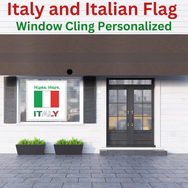 Autocollant Pour Fenêtre Personnalisation verte du drapeau italien en Itali (Créateur téléchargé)
