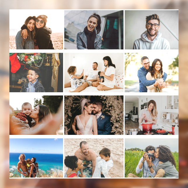 Autocollant Pour Fenêtre Personnalisé 12 Photo Collage Professionnel Person (Feuille 2)