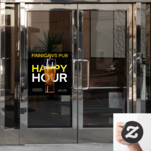 Autocollant Pour Fenêtre Personnaliser Bar Pub Maison Publique Bière Happy 