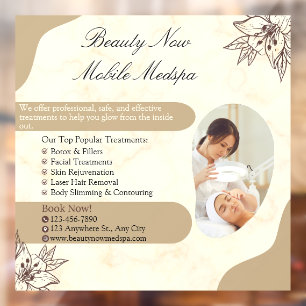 Autocollant Pour Fenêtre Personnaliser Beauté Med Spa Générique Beige Moder