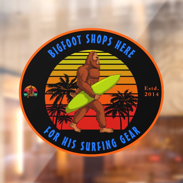 Autocollant Pour Fenêtre Personnaliser Bigfoot Surf Marchandises Sportives  (Feuille 2)