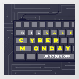 Autocollant Pour Fenêtre Personnaliser Cyber Lundi Jusqu'À XX % De Bannière