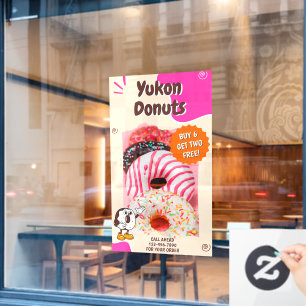 Autocollant Pour Fenêtre Personnaliser Donuts Beige Rose Promotion