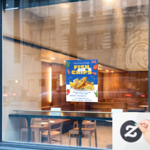 Autocollant Pour Fenêtre Personnaliser Edition Royaume-Uni Restaurant Poiss
