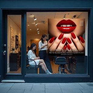 Autocollant Pour Fenêtre Personnaliser Élégant Ongles Jour Spa Maquillage S