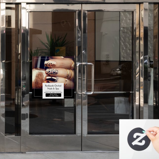 Autocollant Pour Fenêtre Personnaliser Élégante Salon à ongles (Porte de bureau)