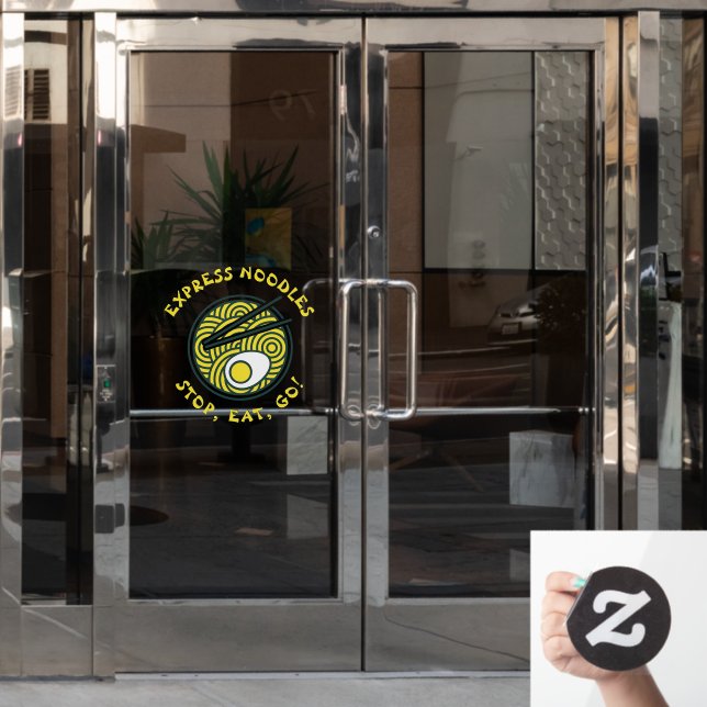 Autocollant Pour Fenêtre Personnaliser Express Ramen Noodles Restaurant Por (Porte de bureau)