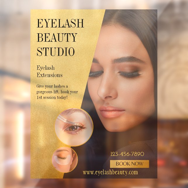 Autocollant Pour Fenêtre Personnaliser Eyelash Extensions Studio Transparen (Feuille 2)