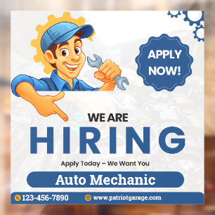 Autocollant Pour Fenêtre Personnaliser Générique Recherche Mécanicien Auto