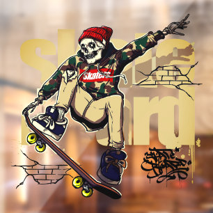 Autocollant Pour Fenêtre Personnaliser Graphique De Magasin De Skateboard C