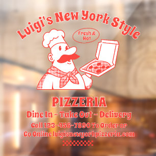 Autocollant Pour Fenêtre Personnaliser la devanture d'un restaurant de pizz