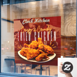 Autocollant Pour Fenêtre Personnaliser la promo de poulet frit croustillant