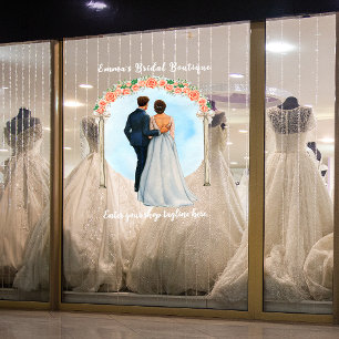 Autocollant Pour Fenêtre Personnaliser la robe de mariée Boutique de mariag