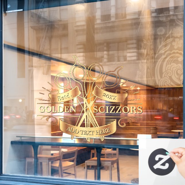 Autocollant Pour Fenêtre Personnaliser l'avant de salon de coiffure génériq (Fenêtre de café)